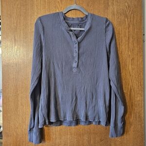 Aerie Indigo Long Sleeve Henley Top